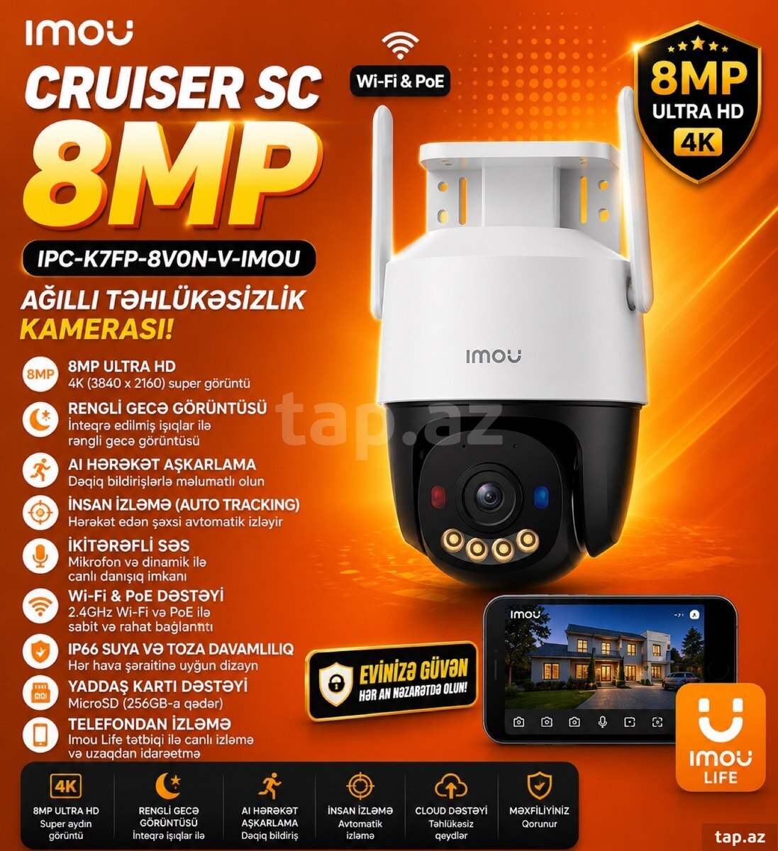 WiFi kamera 8mp Cruiser SC IPC-K7FP-8VON-V-imou WiFi kamera 8mp Cruiser SC IPC-K7FP-8VON-V-imou