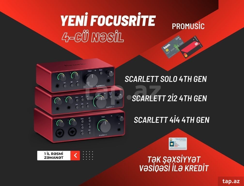 Səs kartları Focusrite Scarlett 4th Gen Səs kartları Focusrite Scarlett 4th Gen