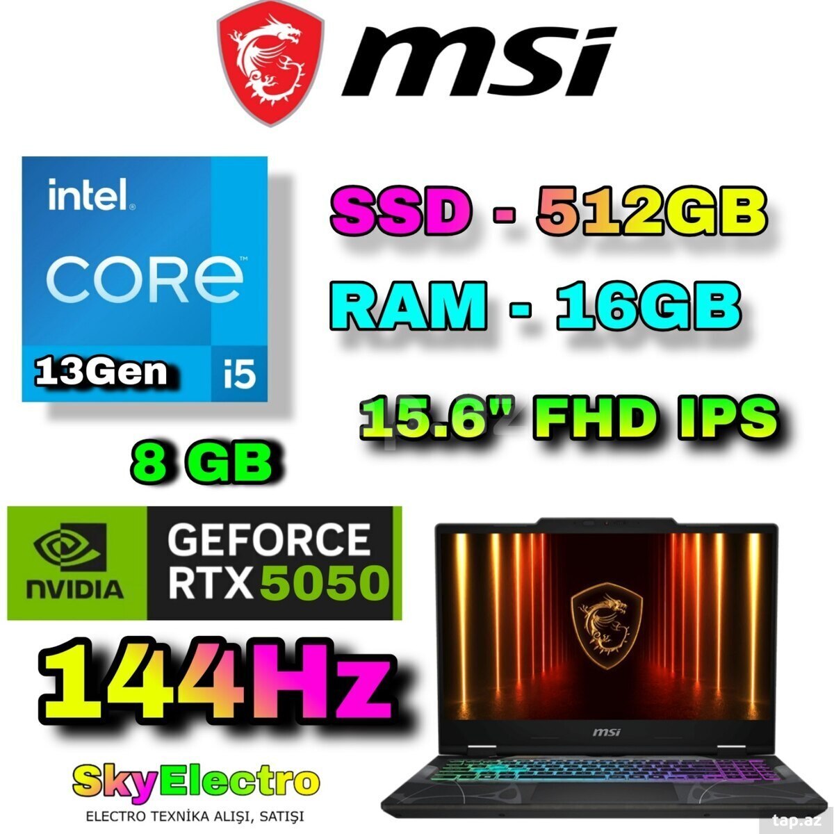 MSI CYBORG 15 B13WEKG RTX 5050 8 GB Gaming MSI CYBORG 15 B13WEKG RTX 5050 8 GB Gaming