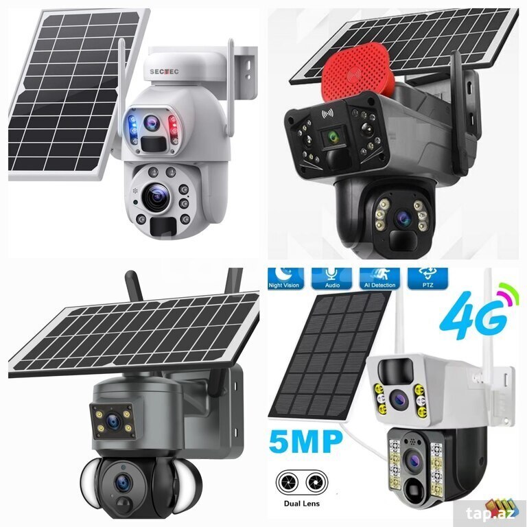 Simsiz 4G sim kartlı solar ptz 2 kamera 360 8mp 4K Simsiz 4G sim kartlı solar ptz 2 kamera 360 8mp 4K