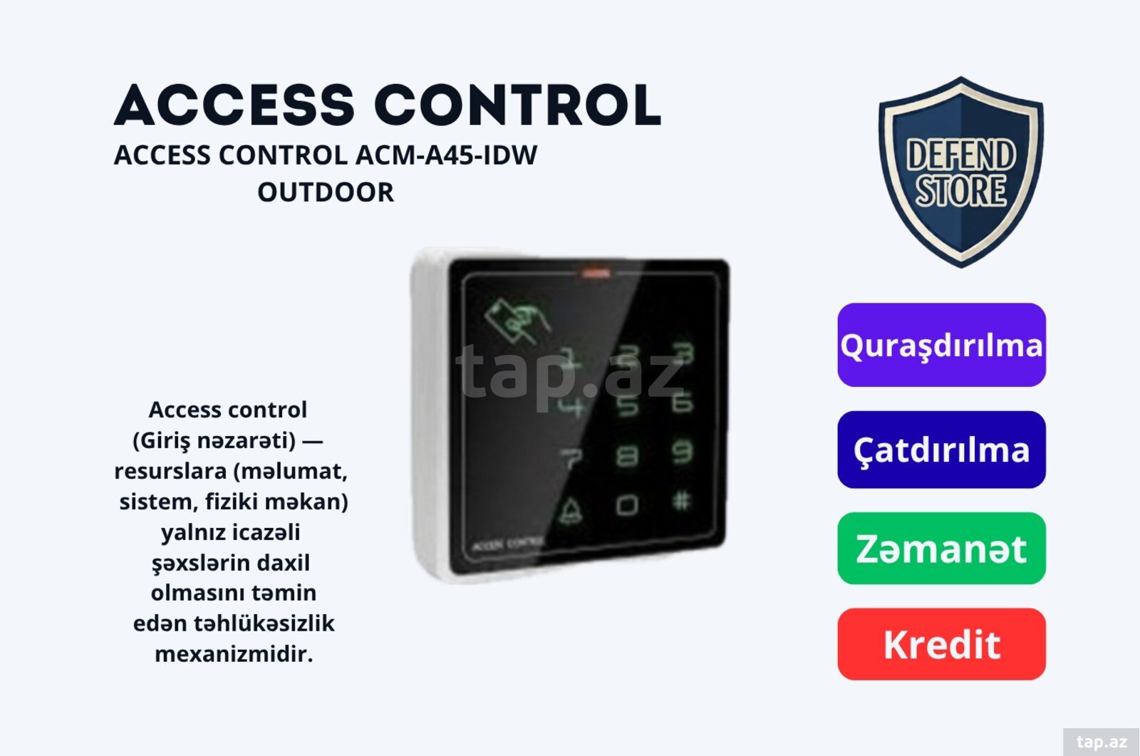 Access Control ACM-A45-IDW Outdoor giriş nəzarəti cihazı Access Control ACM-A45-IDW Outdoor giriş nəzarəti cihazı