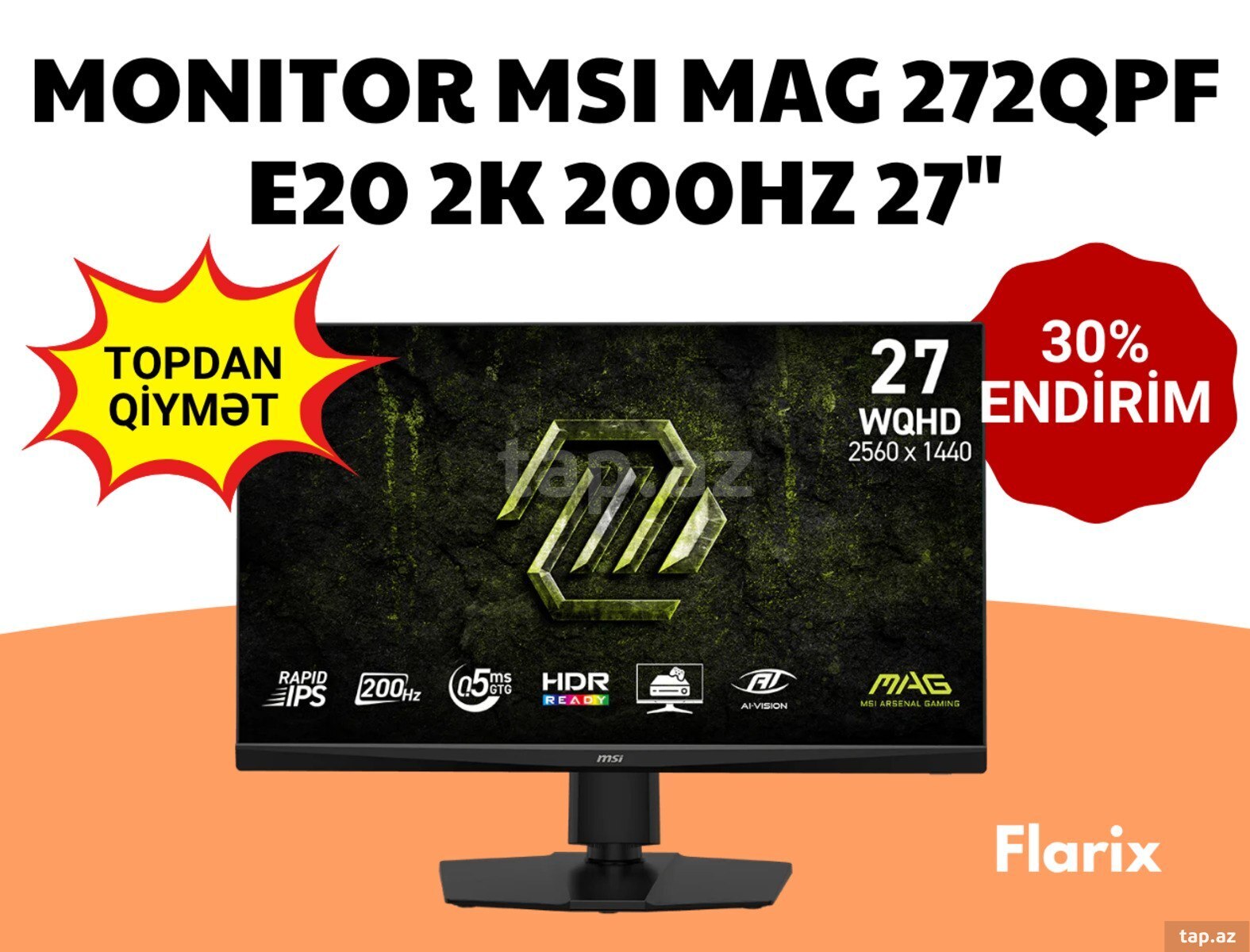 Monitor MSI MAG 272QPF E20 2K 200Hz 27 Monitor MSI MAG 272QPF E20 2K 200Hz 27