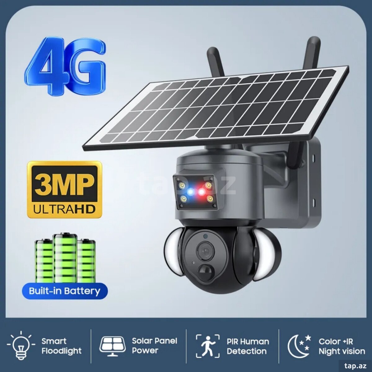 4G Solar günə paneli 2 kamera 12MP 4K+64GB 4G Solar günə paneli 2 kamera 12MP 4K+64GB