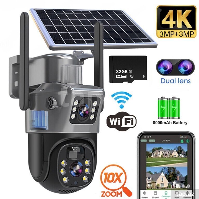 4G tam simsiz solar PTZ360 2 kamera 12MP 4K 4G tam simsiz solar PTZ360 2 kamera 12MP 4K