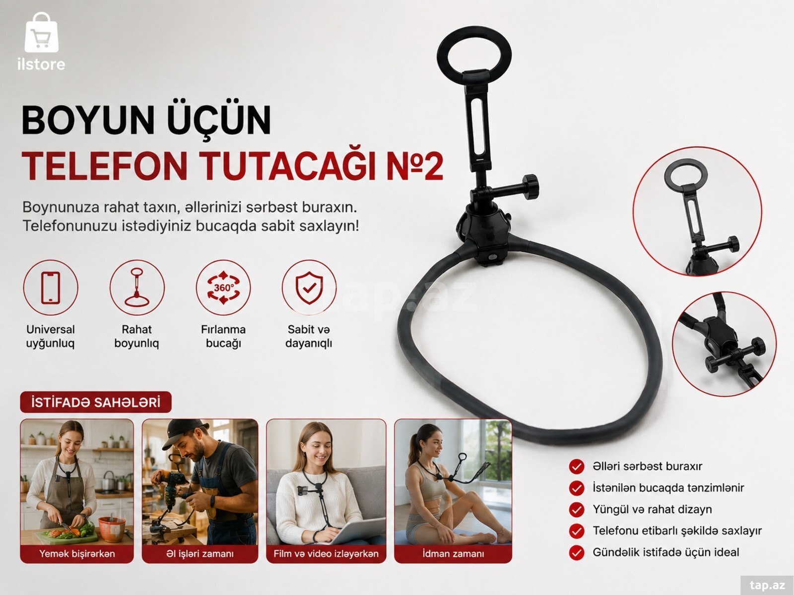 Boyun üçün telefon tutacağı 2 Boyun üçün telefon tutacağı 2