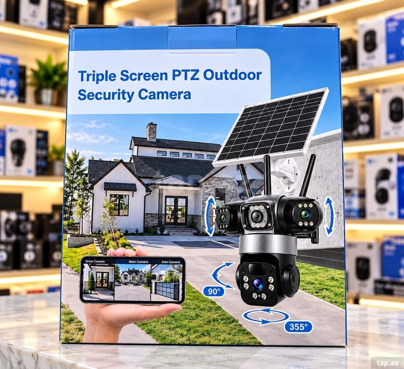 3 Linzalı 4G Solar PTZ təhlükəsizlik kamerası 3 Linzalı 4G Solar PTZ təhlükəsizlik kamerası