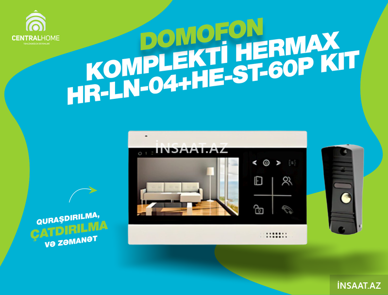 Domofon komplekti Hermax Hr-ln-04+he-st-60p Kit Domofon komplekti Hermax Hr-ln-04+he-st-60p Kit