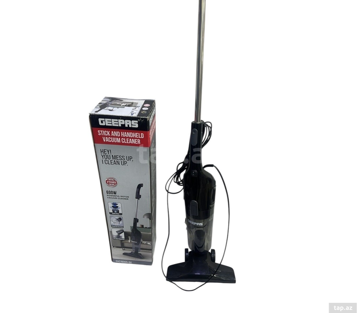 Geepas GVC19055-BK 600 W 1.2 L 2-si 1-də şaquli və əl tozsoranı Geepas GVC19055-BK 600 W 1.2 L 2-si 1-də şaquli və əl tozsoranı