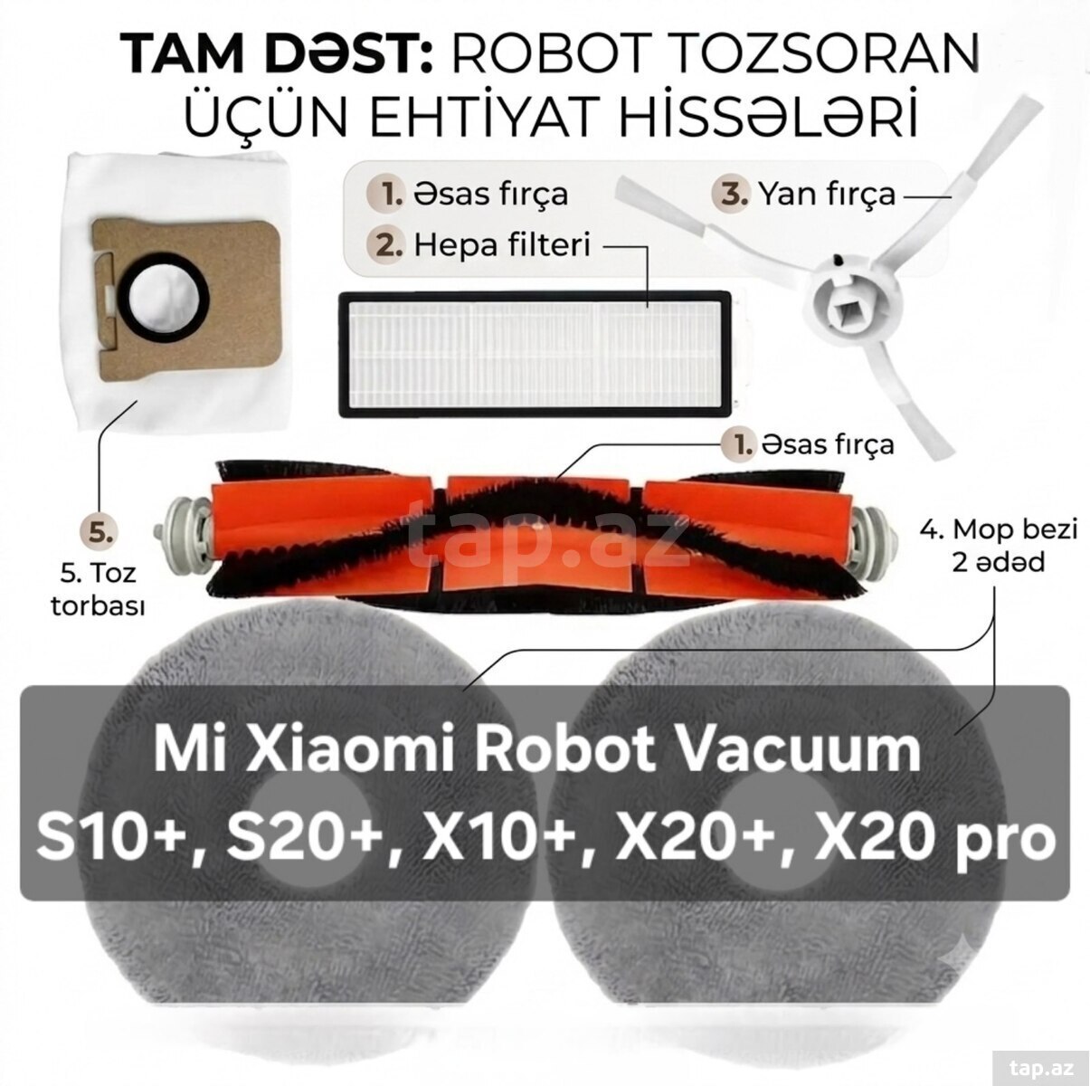 Xiaomi Mİ Robot Vacuum tozsoran aksesuarlar dəsti Xiaomi Mİ Robot Vacuum tozsoran aksesuarlar dəsti
