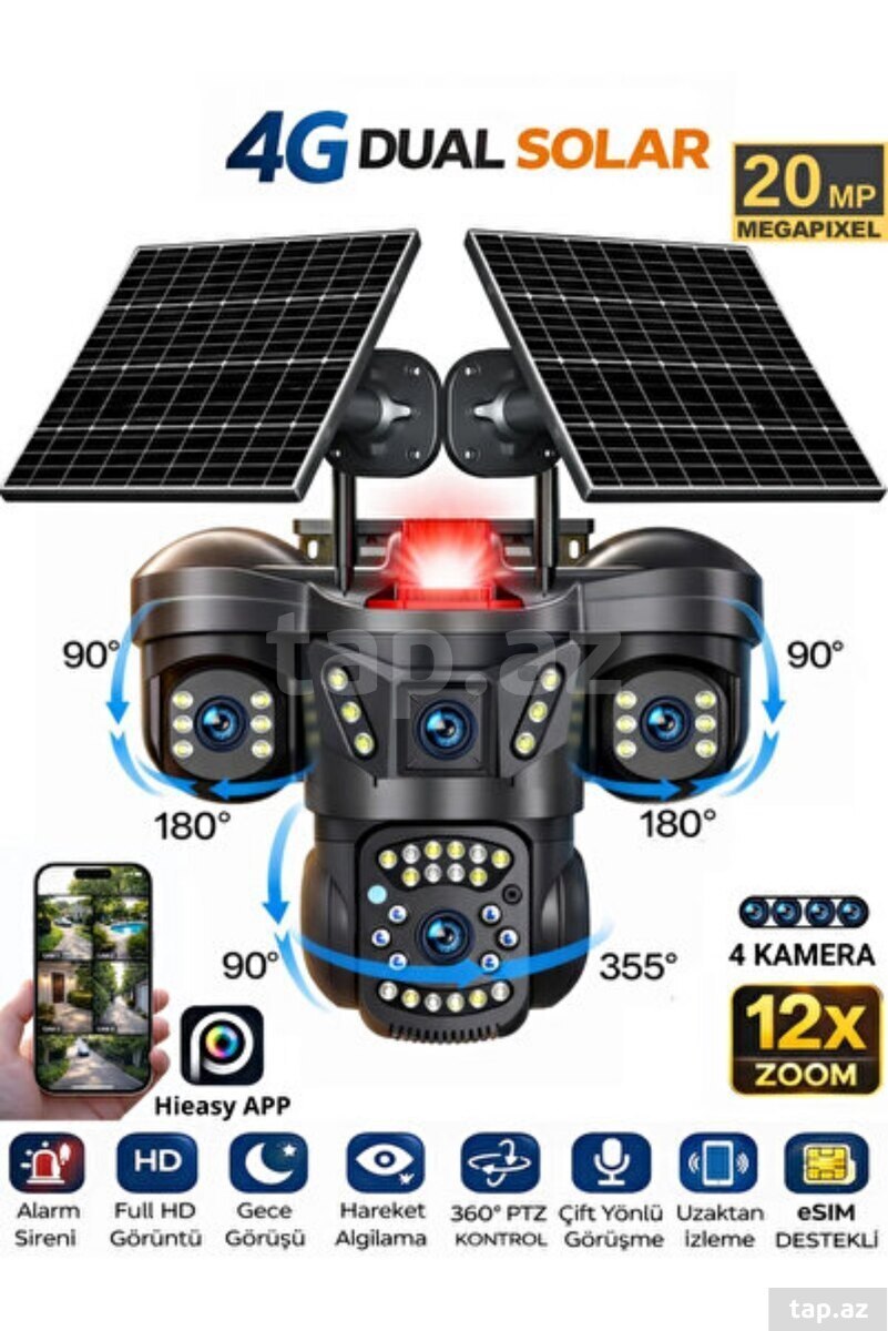 4G solar günə panelli 4 kamera 12MP 4K+64GB 4G solar günə panelli 4 kamera 12MP 4K+64GB