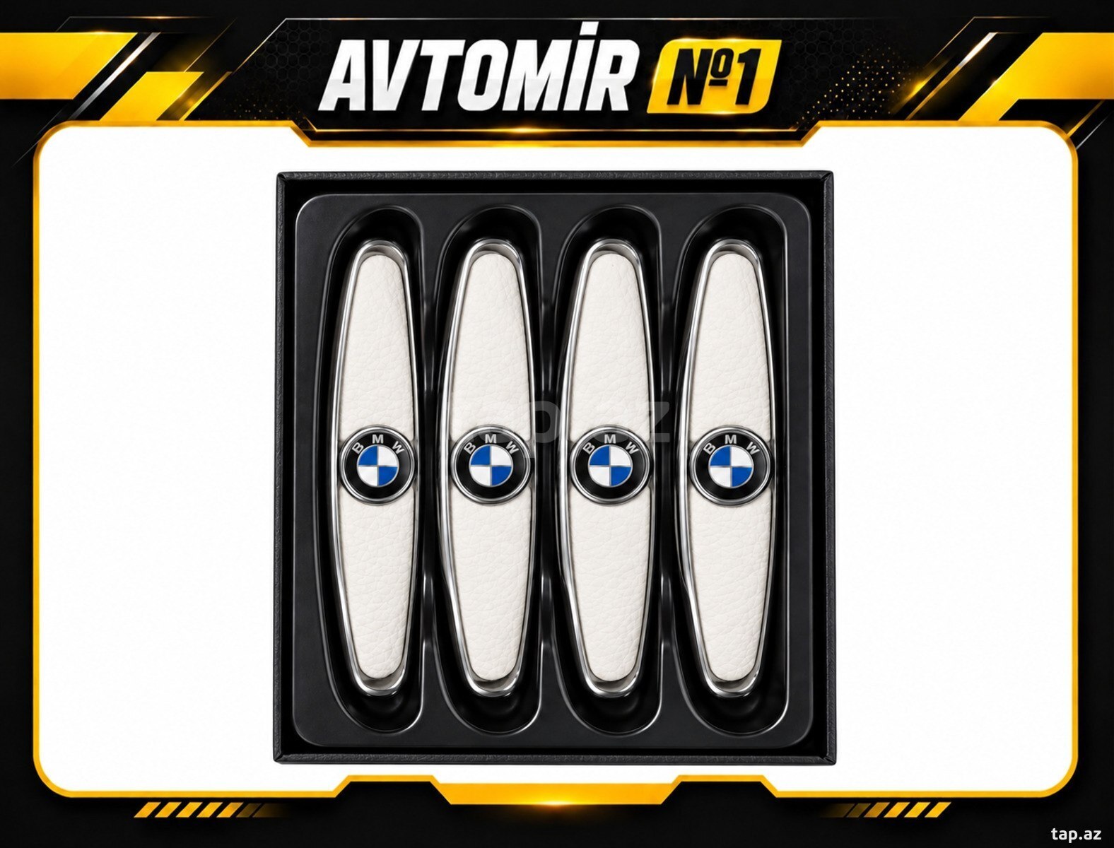 BMW loqolu avtomobil qapı qoruyucusu ağ, 4 ədəd BMW loqolu avtomobil qapı qoruyucusu ağ, 4 ədəd