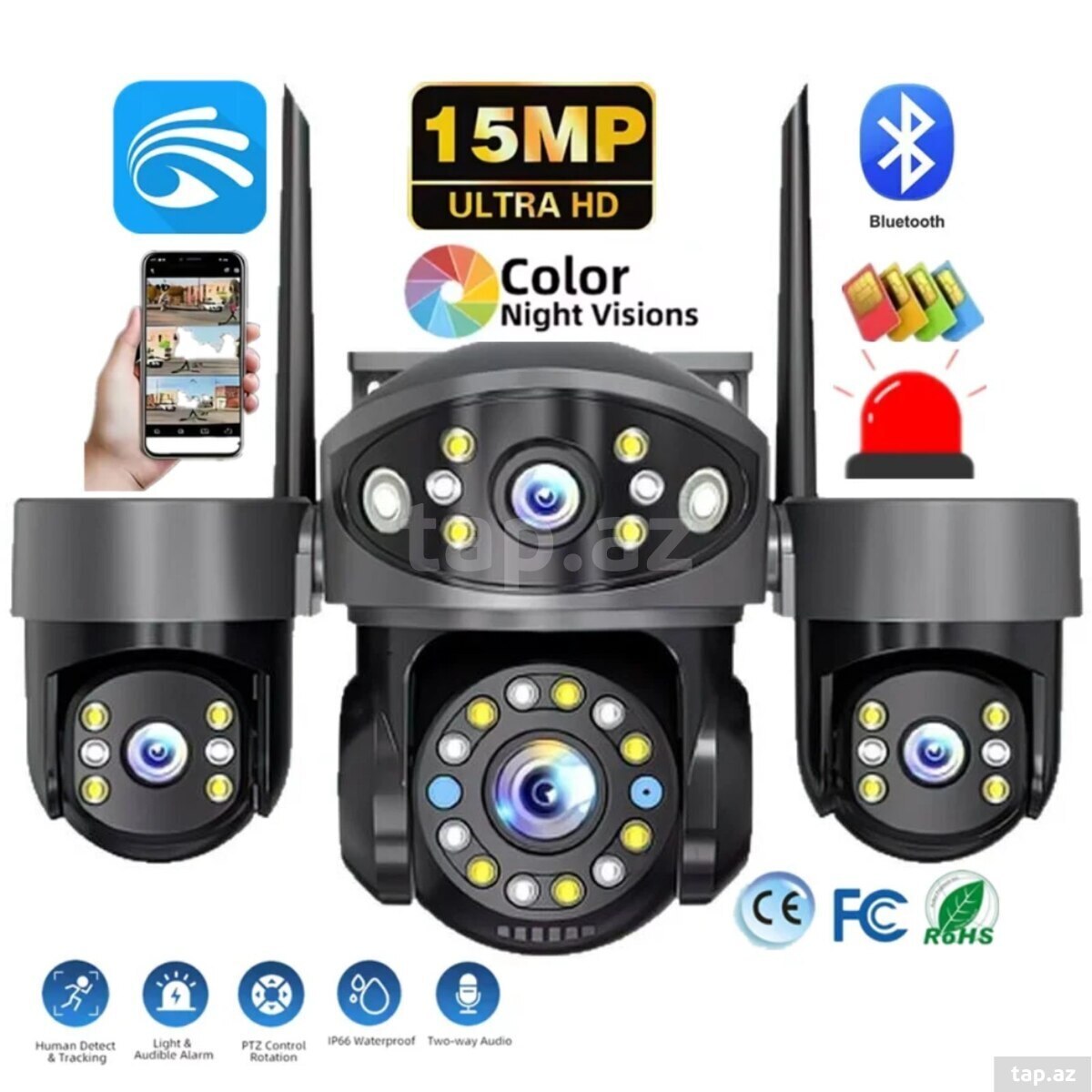 4 kamera qoa günə paneli 4G sim kartli 16mp 4k 4 kamera qoa günə paneli 4G sim kartli 16mp 4k