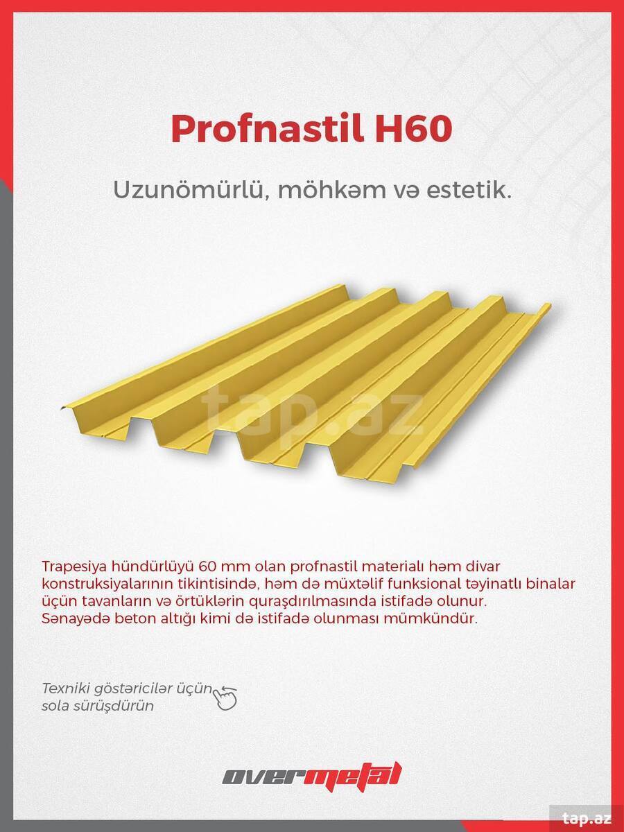 Profnastil H60 dam örtüyü Profnastil H60 dam örtüyü