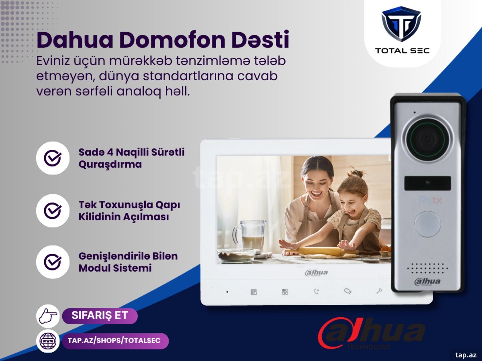 Dahua analoq domofon dəsti Dahua analoq domofon dəsti