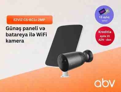 EZVIZ CS-BC1c 2MP Günəş paneli və batareya ilə WiFi kamera EZVIZ CS-BC1c 2MP Günəş paneli və batareya ilə WiFi kamera