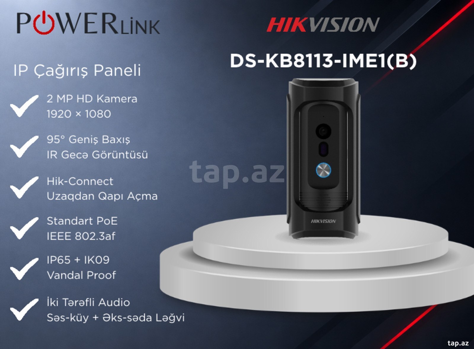IP domofon çağırış paneli Hikvision DS-KB8113-IME1(B) IP domofon çağırış paneli Hikvision DS-KB8113-IME1(B)