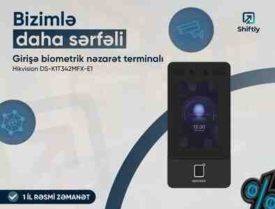 Girişə biometrik nəzarət terminalı Hikvision DS-K1T342MFX-E1 Girişə biometrik nəzarət terminalı Hikvision DS-K1T342MFX-E1