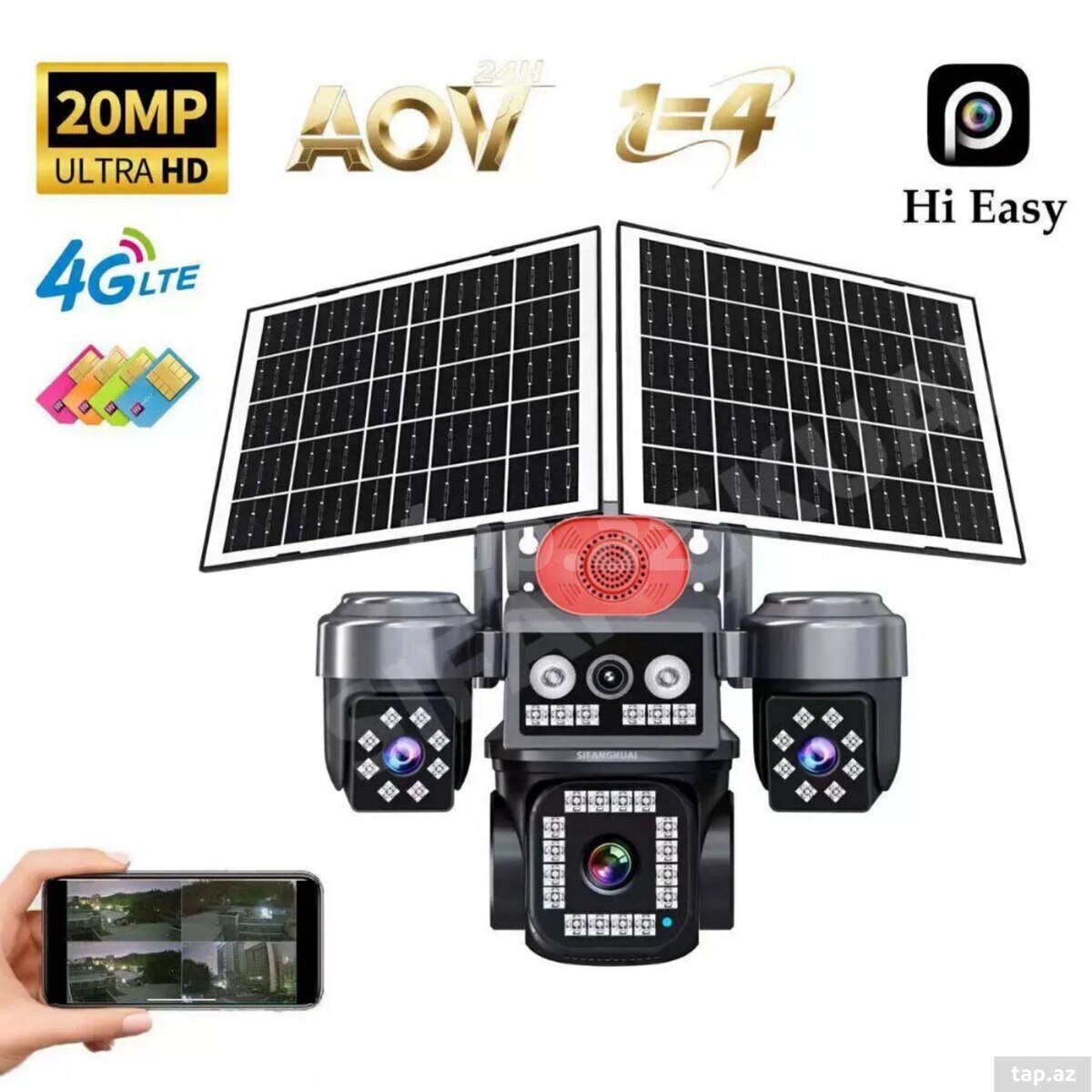 4 kamera 2 günə paneli 4G sim kartlı 16mp 4k 4 kamera 2 günə paneli 4G sim kartlı 16mp 4k