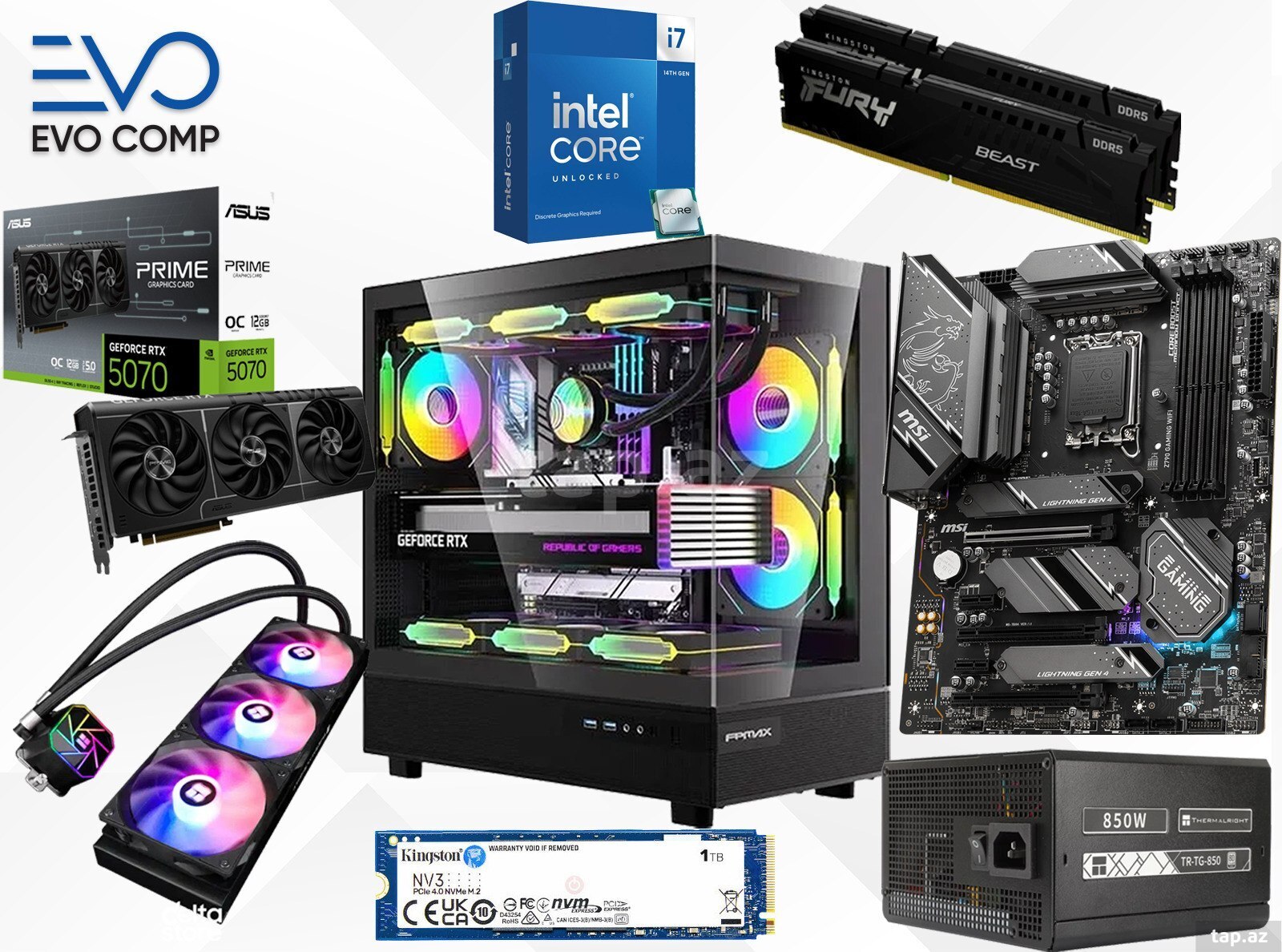 Evo Gaming PC Prime RTX 5070 12GB | i7-14700KF | 32GB | 1TB Evo Gaming PC Prime RTX 5070 12GB | i7-14700KF | 32GB | 1TB