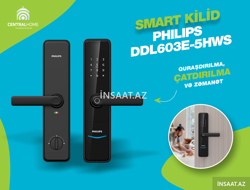 Smart (ağıllı) qapı kilidləri Philips Ddl603e-5hws Smart (ağıllı) qapı kilidləri Philips Ddl603e-5hws