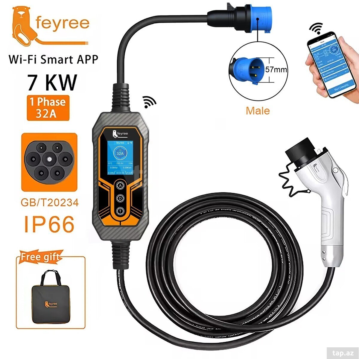Feyree 7kw GB T avtomobil şarj cihazı Feyree 7kw GB T avtomobil şarj cihazı