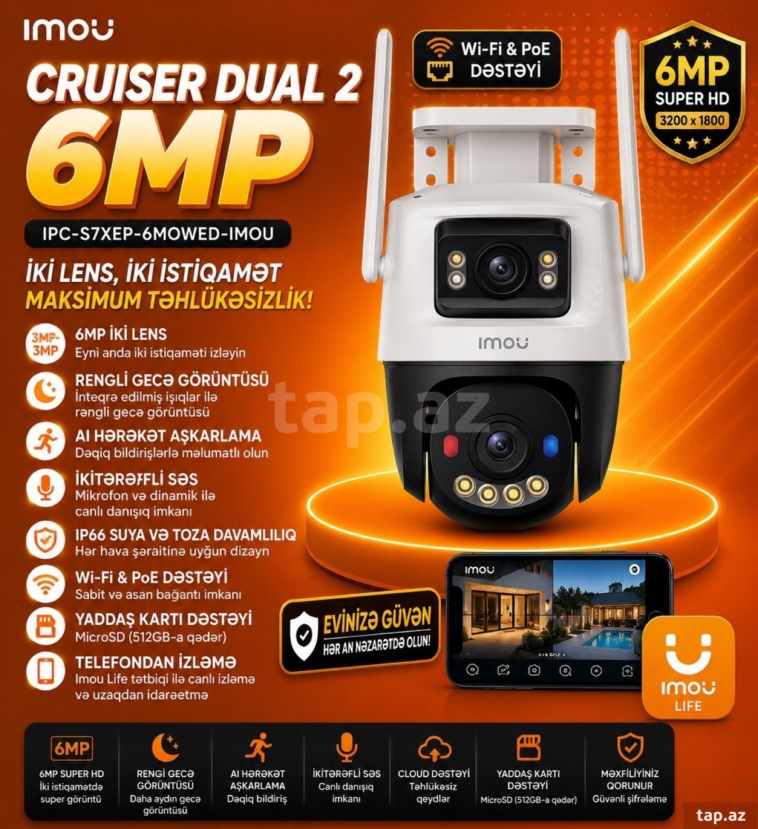 Wifi kamera imou Cruiser Dual 2 (IPC-S7XEP-6MOWED) Wifi kamera imou Cruiser Dual 2 (IPC-S7XEP-6MOWED)