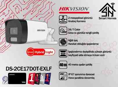 Hikvision DS-2CE17D0T-EXLF analoq 2mp kamerası Hikvision DS-2CE17D0T-EXLF analoq 2mp kamerası