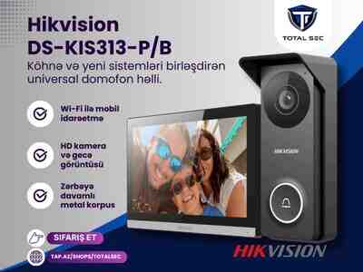 Hikvision hibrid domofon dəsti - DS-KIS313-P-B Hikvision hibrid domofon dəsti - DS-KIS313-P-B