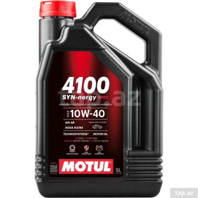 Mühərrik yağı Motul 4100 SYN-NERGY SPEC 10W40 5L Mühərrik yağı Motul 4100 SYN-NERGY SPEC 10W40 5L