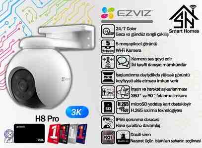 EZVİZ CS-H8 3K wi-fi kamera EZVİZ CS-H8 3K wi-fi kamera