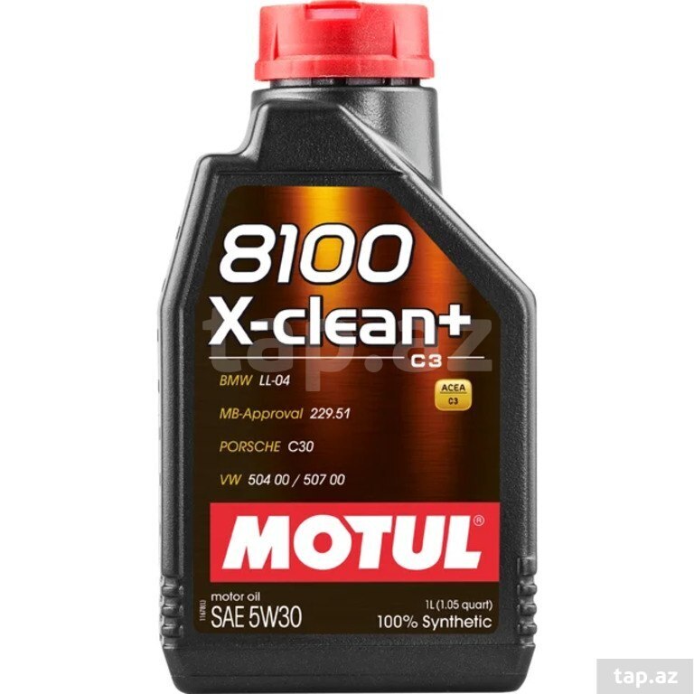 Motul 8100 X-Clean+ 5W30 1Lt mühərrik yağı Motul 8100 X-Clean+ 5W30 1Lt mühərrik yağı