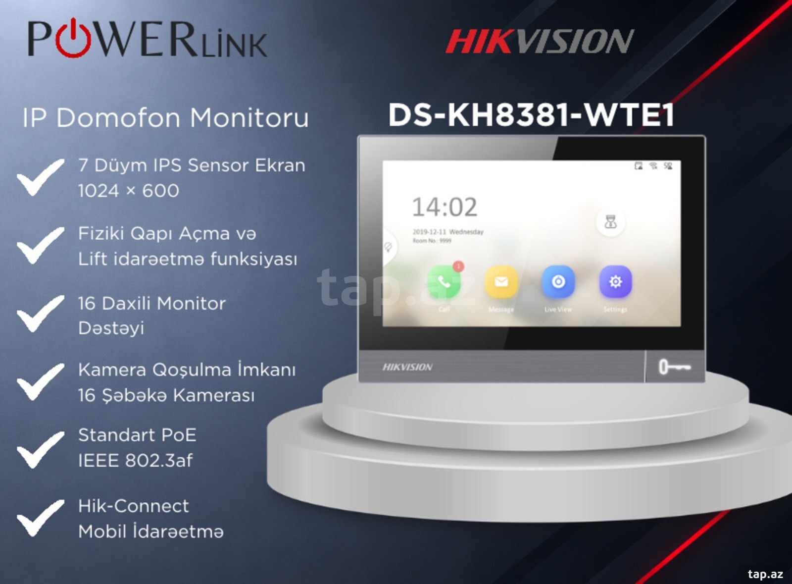 Hikvision DS-KH8381-WTE1 IP Video Domofon Hikvision DS-KH8381-WTE1 IP Video Domofon