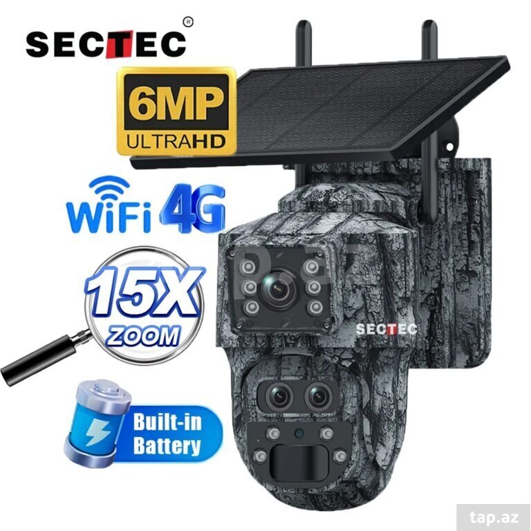 4G Sim kartlı Solar 360 FHD kamera 12MP 4K+64GB 4G Sim kartlı Solar 360 FHD kamera 12MP 4K+64GB