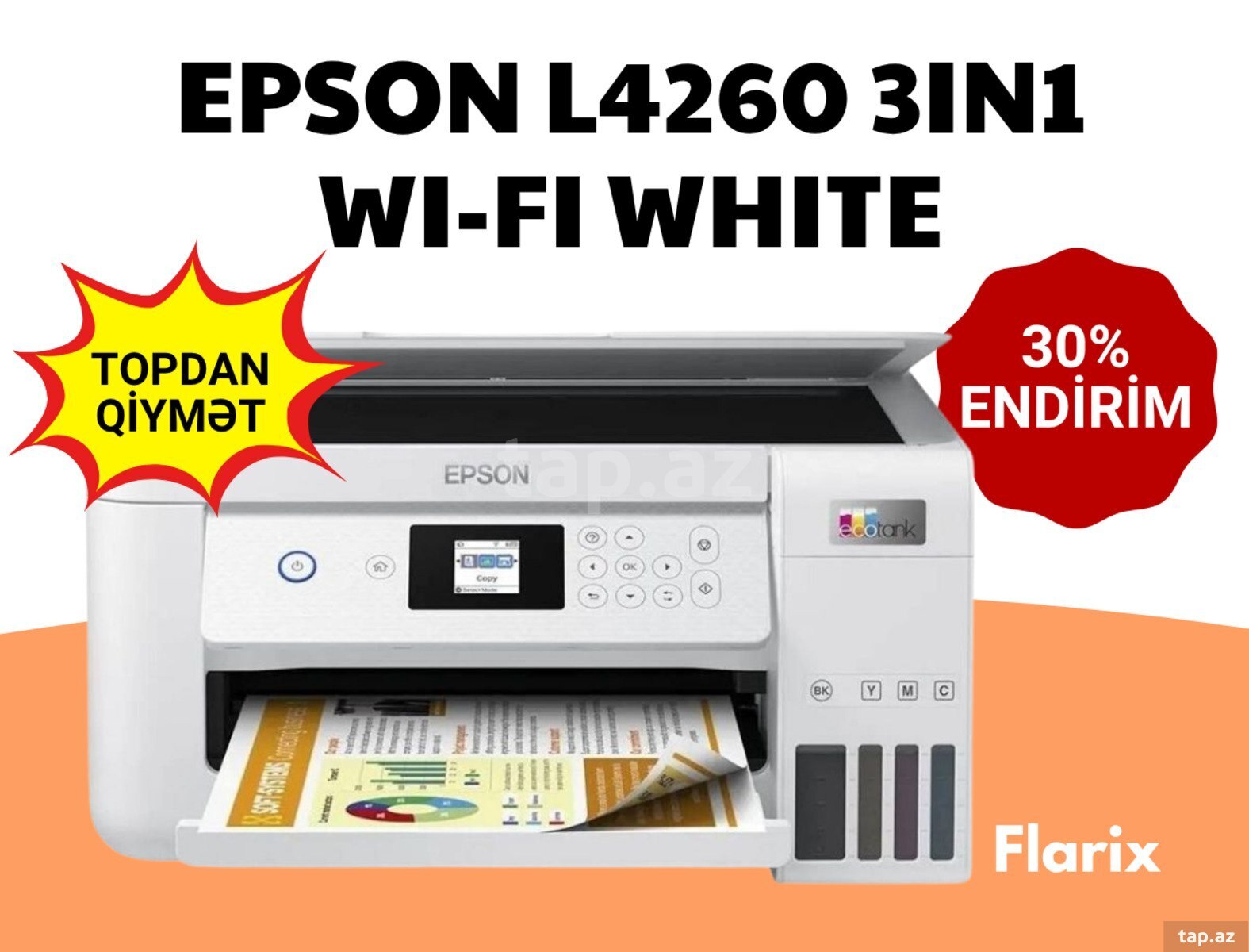 Printer Epson L4260 3IN1 WI-FI WHITE Printer Epson L4260 3IN1 WI-FI WHITE