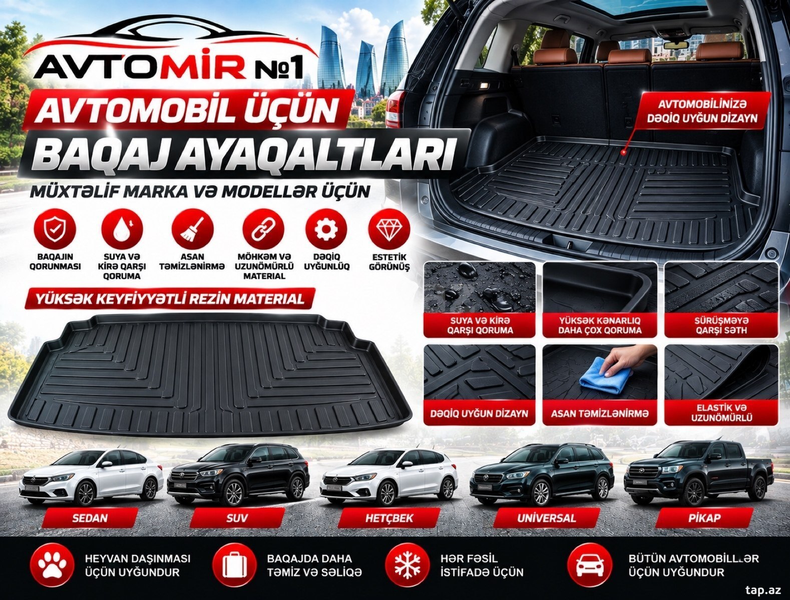 Avtomobil üçün baqaj ayaqaltıları Avtomobil üçün baqaj ayaqaltıları
