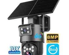 Simsiz 4G sim kartı Solar ptz 2 kamera 360 8mp4K