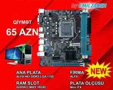 Ana plata DDR3 LGA 1155 Alfa H61