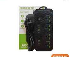 Uzatma kabeli Power Socket J08 4 Başlıq 6 USB
