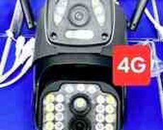 Simsiz 4G sim kartlı PTZ 2 kamera 360 8mp, 4K