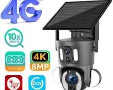 4G Tam simsiz Solar PTZ360 2 kamera 12MP, 4K