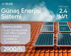 Günəş paneli sistemi - 2.4 kVt gücündə