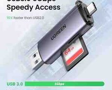 USB kart oxuyucusu UGREEN 2in1 USB Typec