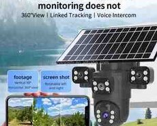 4G Tam simsiz Solar PTZ360 4 kamera 8MP, 4K+64gb