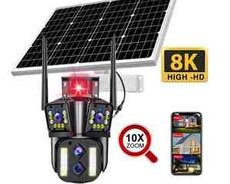 Simsiz 4G sim kartl Solar ptz 3 kamera 360 8mp, 4K
