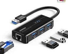 Ugreen 20265B  3x USB3.0 Hub + Lan Adapter
