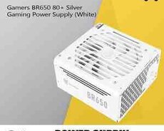 Qida bloku Gamers BR650 80+ Silver Gaming (White)