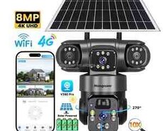 Simsiz 4G sim kartlı Solar ptz 3 kamera 360 8mp, 4K