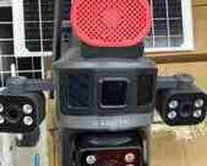 4G Tam simsiz Solar PTZ360 3 kamera 12MP, 4K