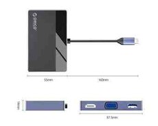 ORICO DM-7TS-BK-BP  7-in-1 Multifunksional Type-C HUB (PD 100W, HDMI, VGA, USB