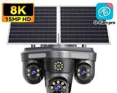 4G Tam simsiz Solar PTZ360 4 kamera 12MP, 4K+64gb
